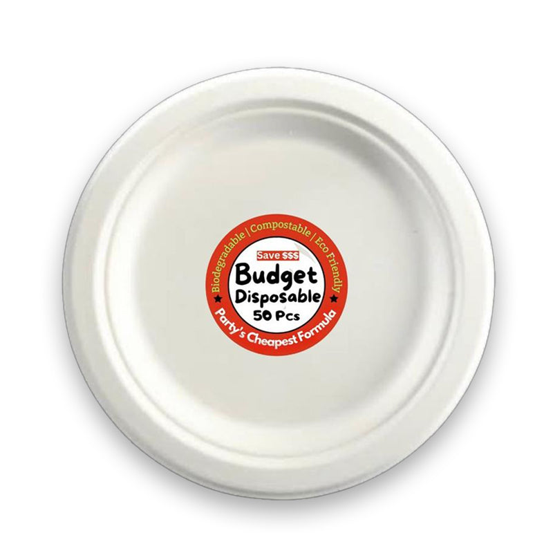 BUDGET DISPOSABLE 10" PLATE (50PCS) - $5.99 EA / CTN QTY: 10
