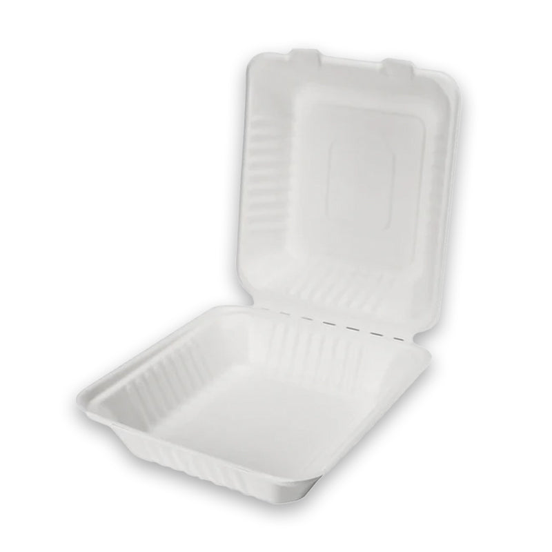 SUGARCANE 9" CLAMSHELL DINNER -200PCS