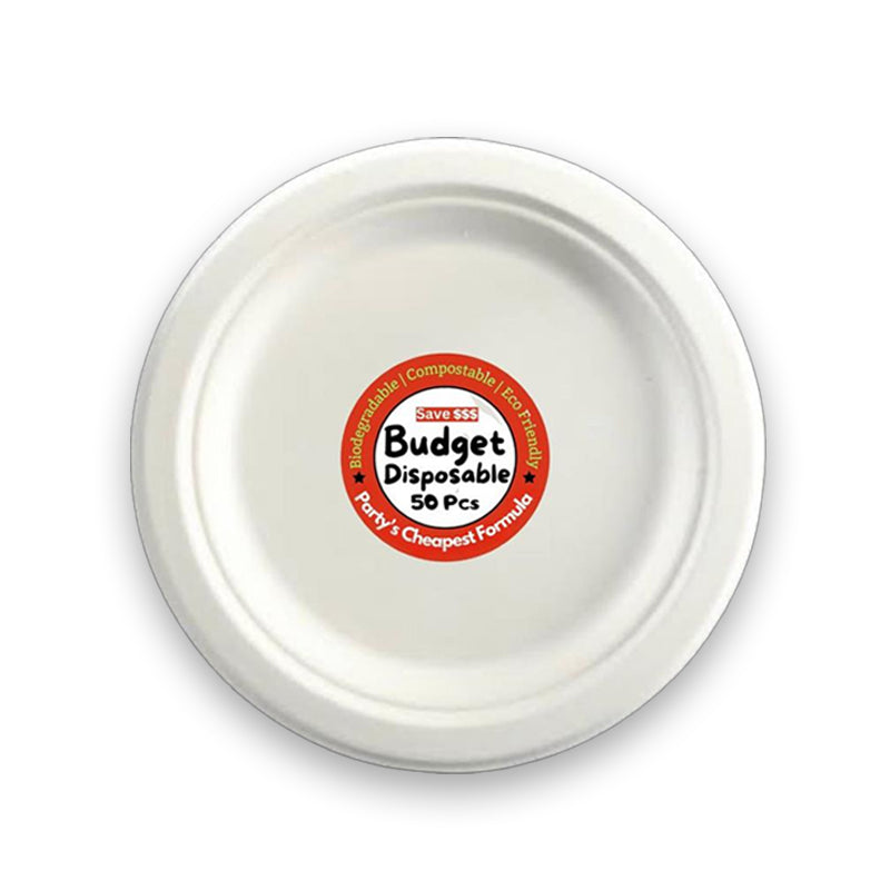 BUDGET DISPOSABLE 9" PLATE (50PCS) - $3.99 EA CTN QTY: 10