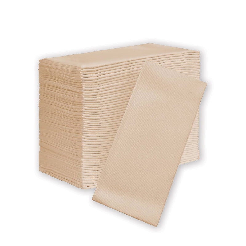 GT FOLD QUILTED 2 PLY DINNER BROWN NAPKIN - 1/8 GT FOLD - 1000PCS