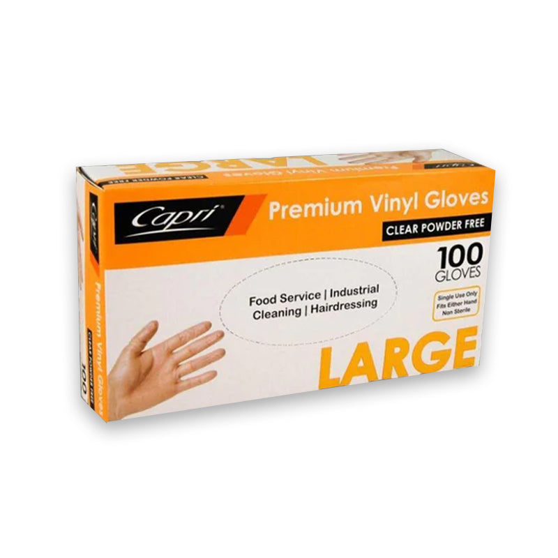 VINYL LARGE GLOVES POWDER FREE - $2.90 EA / CTN QTY: 10