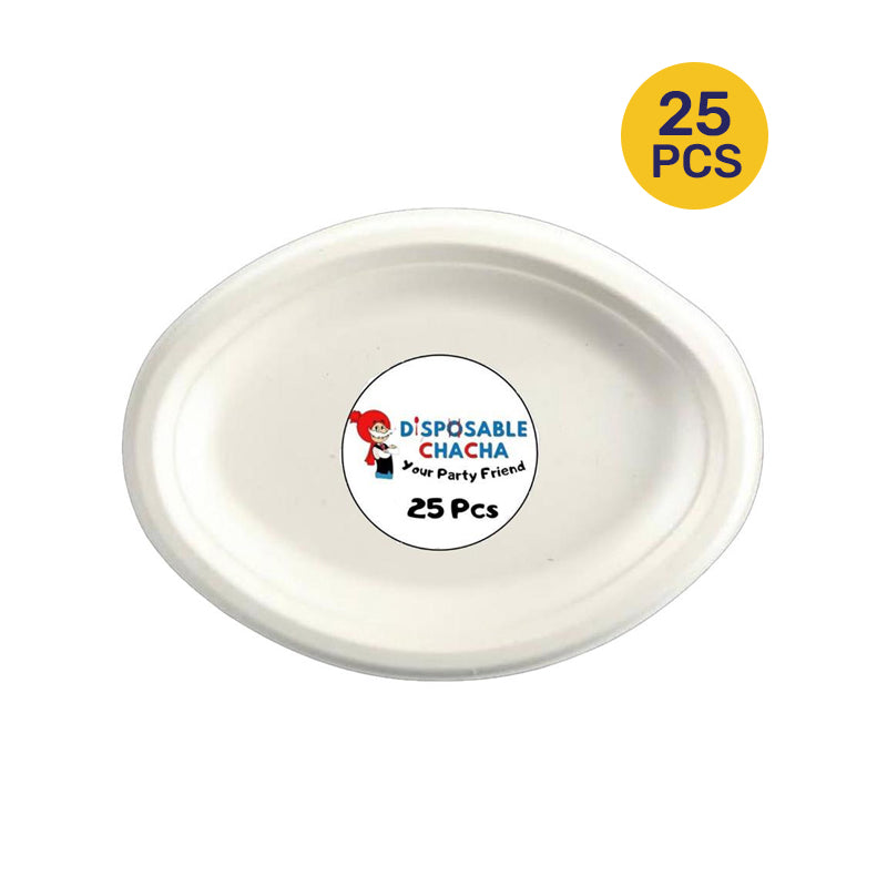 DISPOSABLE CHACHA EXTRA LARGE OVAL PLATE (25PCS) - $3.99 EA / CTN QTY: 16