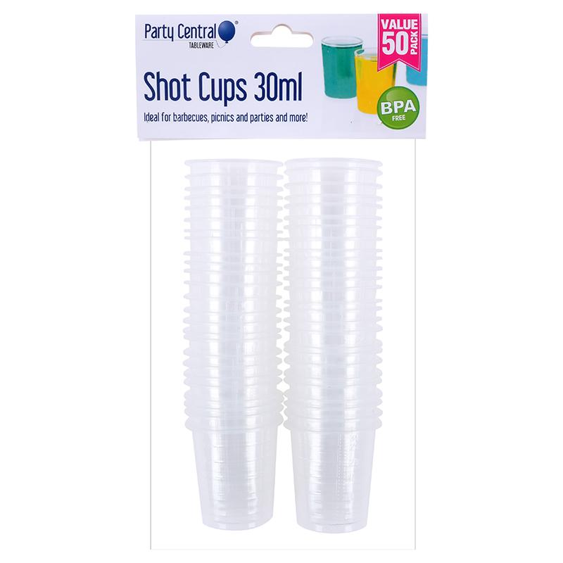 Drinkware Shot Cups Clear 30ml 50PK - $1.20 EA / CTN QTY: 24