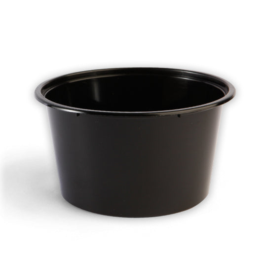 16oz BLACK ROUND CONTAINERS - 500 PCS