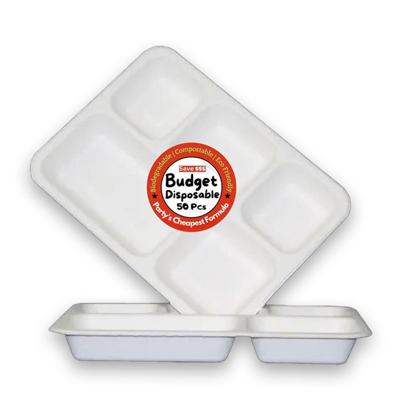 5 COMPARTENT TRAY 50 PCS