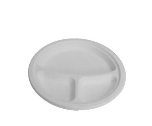 9" -3 COMPARTMNET ROUND PLATE -500 PCS