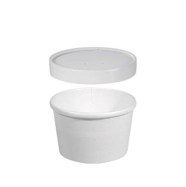 8oz Paper Container w/ Lid - 250 PCS