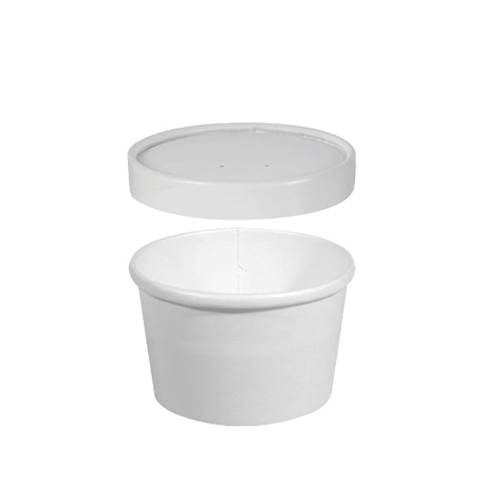 8oz Paper Container w/ Lid - 250 PCS