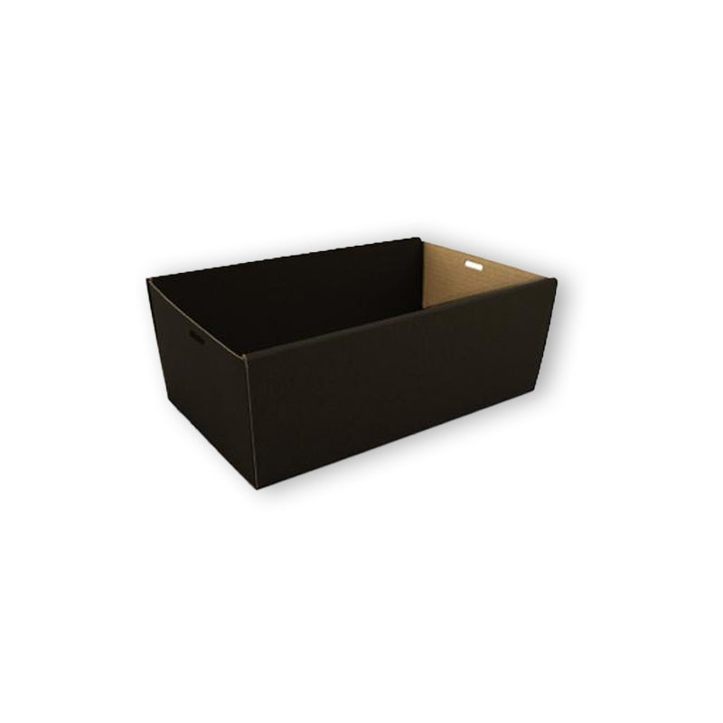 BLACK CORRUGATED RECTANGLE CATERING TRAY - SMALL H:80mm - 100PCS