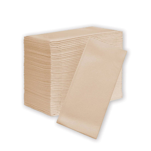 GT FOLD QUILTED  2 PLY DINNER BROWN NAPKIN - 1/8 GT FOLD - 1000PCS