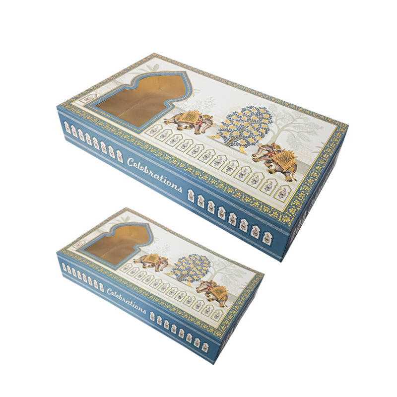 Hard Cardboard Mithai Boxes Set w/ Tray inside 1kg ($2.60 EA) & 500gr ($2.25 EA) - CTN QTY: 18 OF EACH TYPE