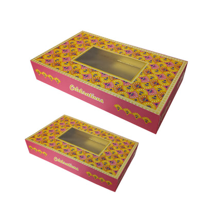 Hard Cardboard Mithai Boxes Set w/ Tray inside 1kg ($2.60 EA) & 500gr ($2.25 EA) - CTN QTY: 18 OF EACH TYPE
