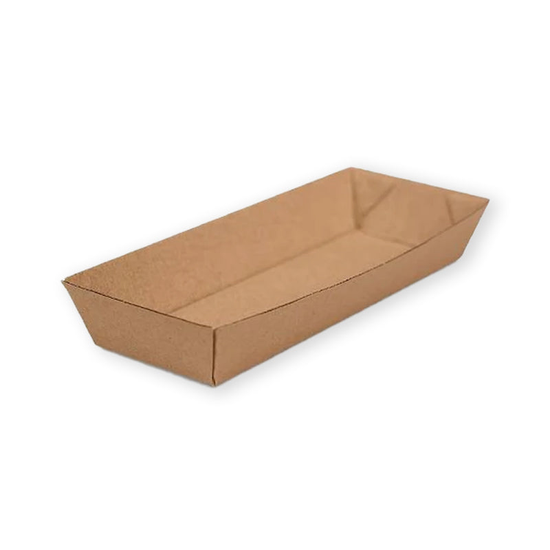 Hot Dog Tray Hard Corrugated Plain Brown Kraft 600PCS