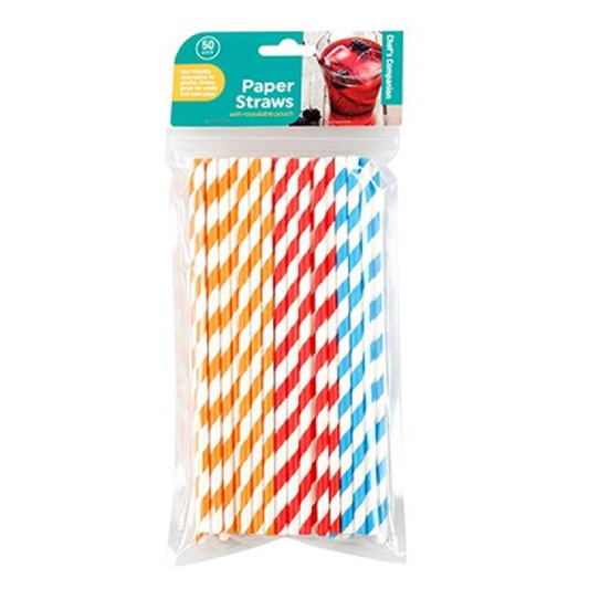 PAPER STRAW REGULAR STRIPES -50 PCS (PSR)