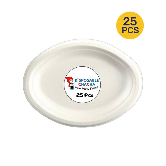 DISPOSABLE CHACHA EXTRA LARGE OVAL PLATE (25PCS) - $3.99 EA / CTN QTY: 16