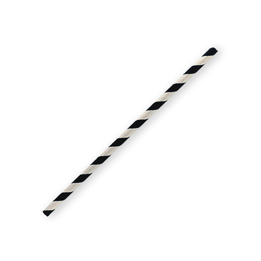 PAPER STRAW REGULAR - BLACK STRIPE 2500PCS