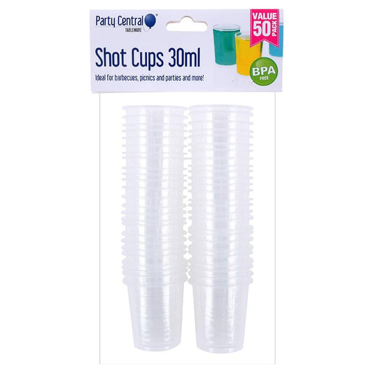 Drinkware Shot Cups Clear 30ml 50PK - $1.20 EA / CTN QTY: 24