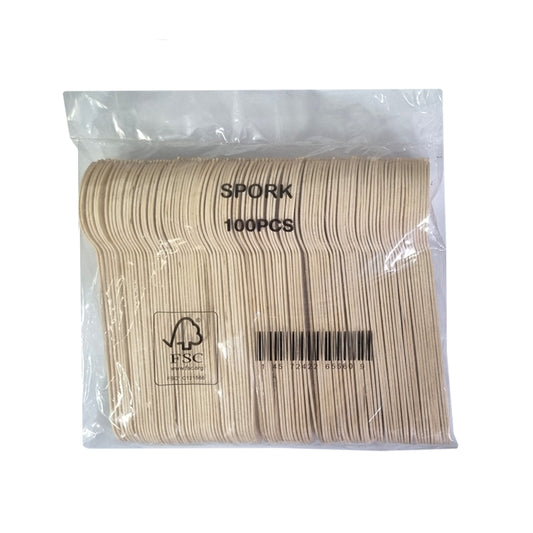 WOODEN SPORK (100PCS) - $1.99 EA / CTNQTY: 20