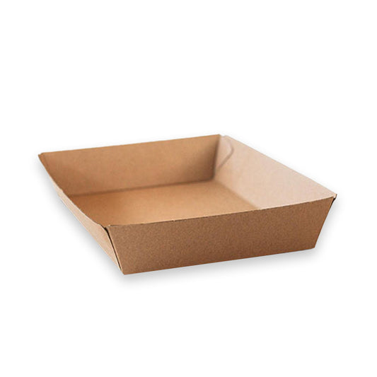 TRAY SQUARE CORRUGATED PLAIN/BROWN - 250PCS