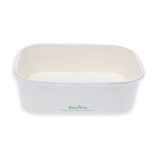 650ml Rectangular White Containers - 300PCS