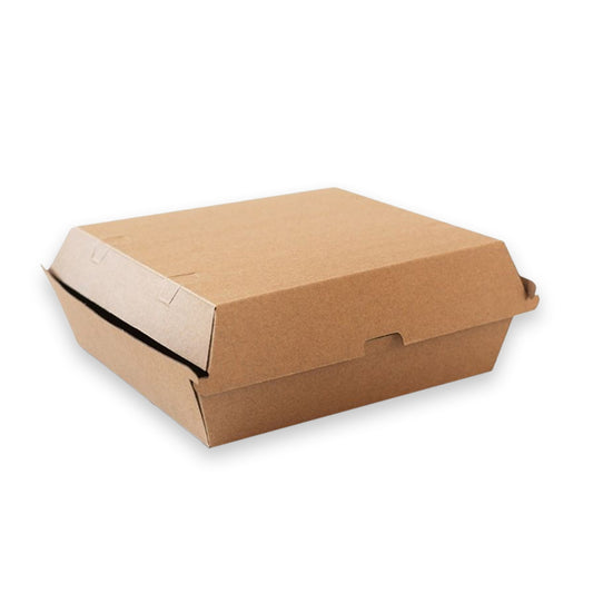 DINNER BOX/BROWN CORRUGATED PLAIN/BROWN - 150PCS