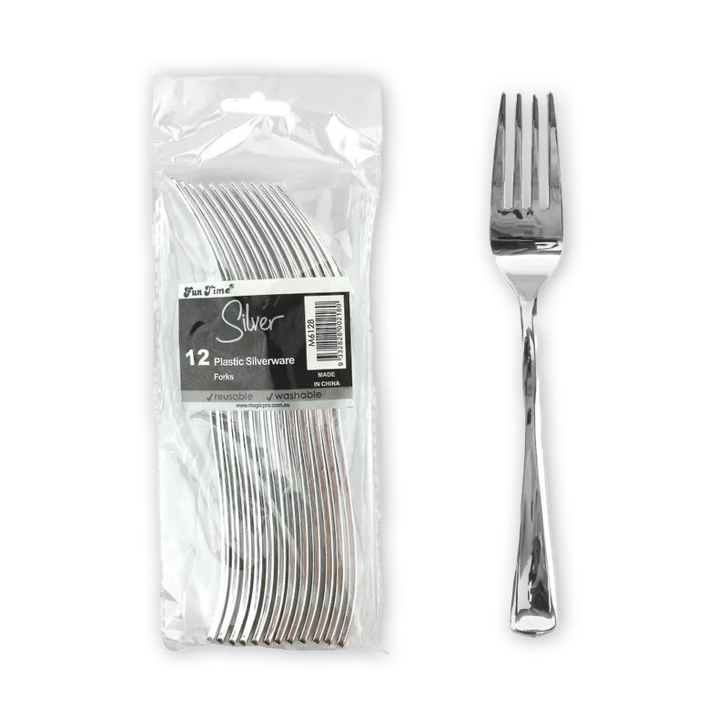 SILVER LOOK PLASTIC FORKS